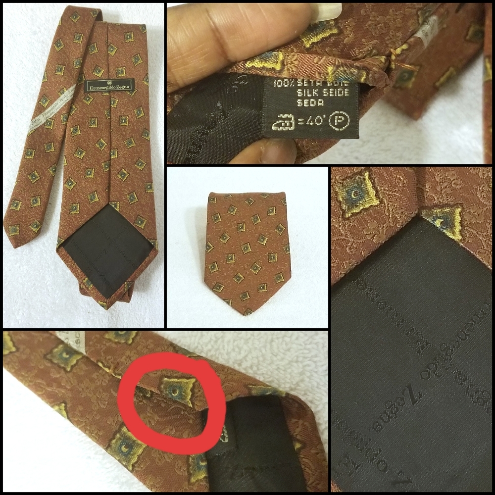 Ermenegildo Zegna Bundle of 2 Brown Silk Ties - Picture 5 of 8